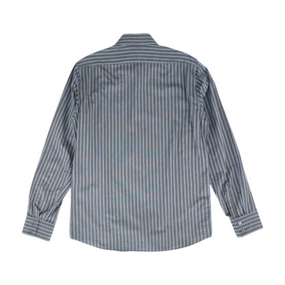 Gray Striped Long Sleeve Button Down