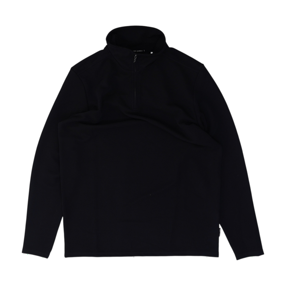 Black Solid 1/4 Zip Pullover