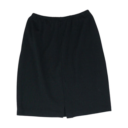 Black Solid Midi Skirt