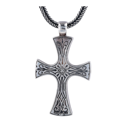 18K Sterling Silver Onyx Pendant Necklace