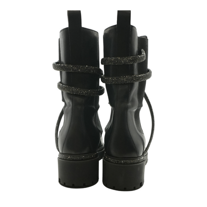 Black Cleo Crystal Bootie 25