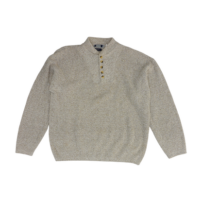 Vintage Beige Solid 1/4 Zip Sweater