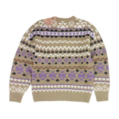 Tan Print Pullover Sweater