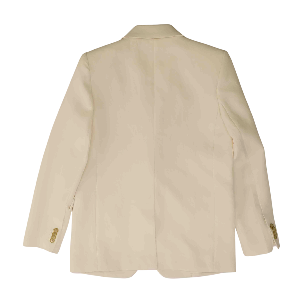 White Solid Blazer