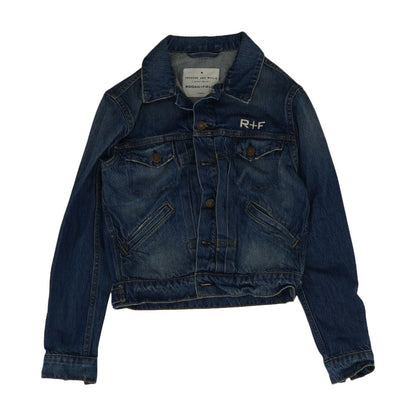 Blue Solid Denim Jacket