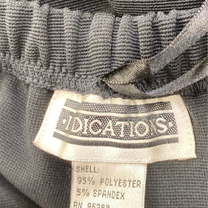 Vintage Black Solid Elastic Waist Pull on Pants
