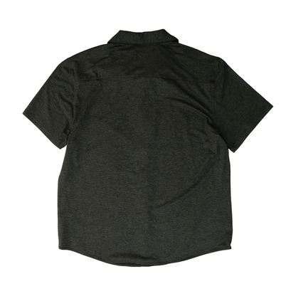 Gray Solid Short Sleeve Button Down