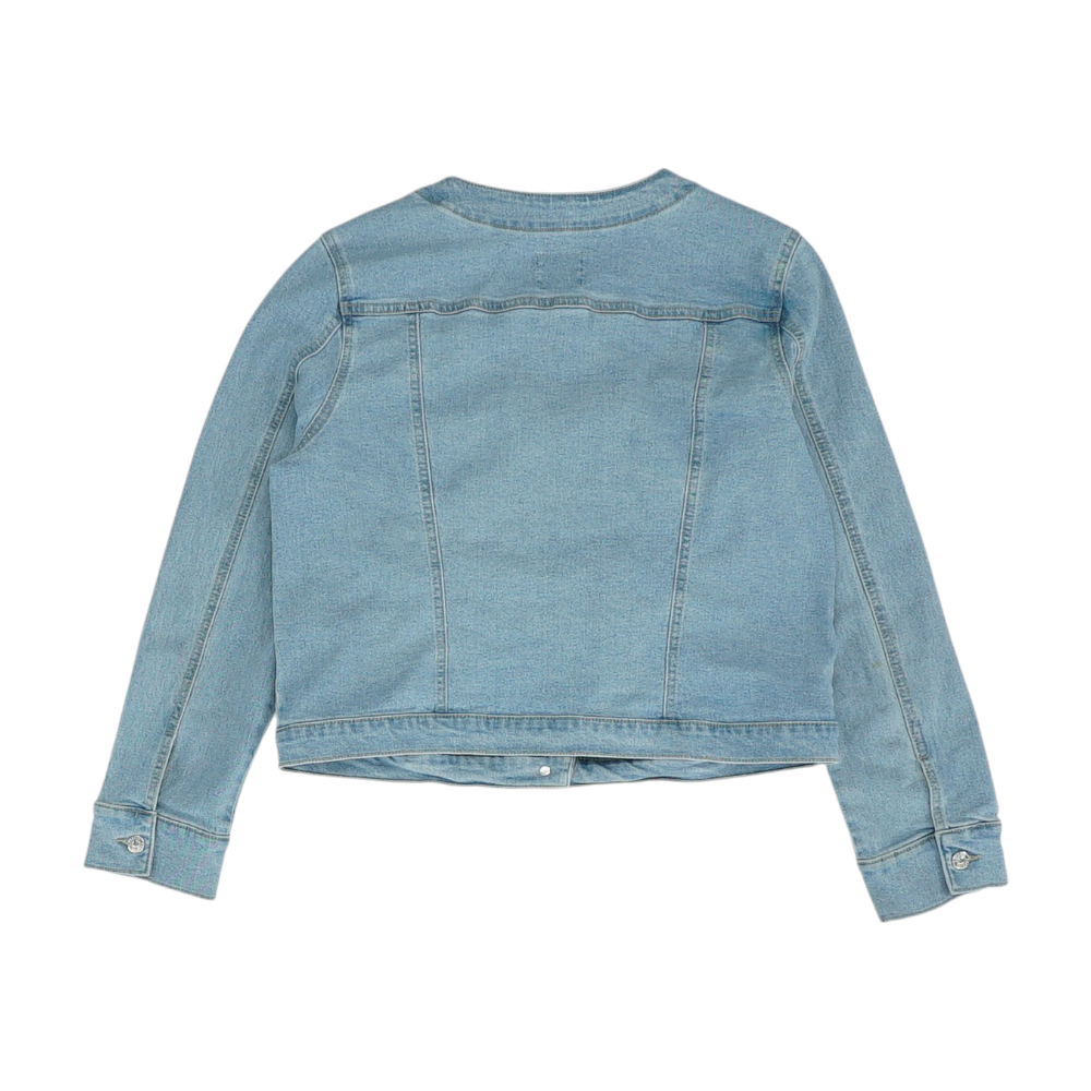 Blue Solid Denim Jacket