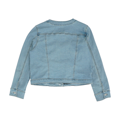 Blue Solid Denim Jacket