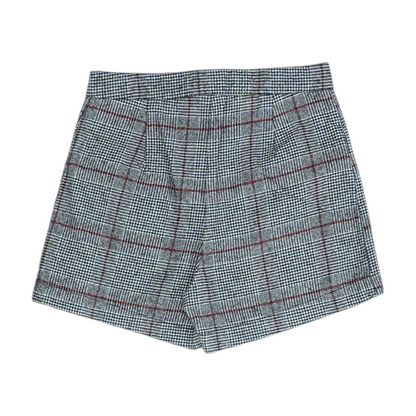 Black Check Chino Shorts