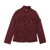 Burgundy Solid Denim Jacket