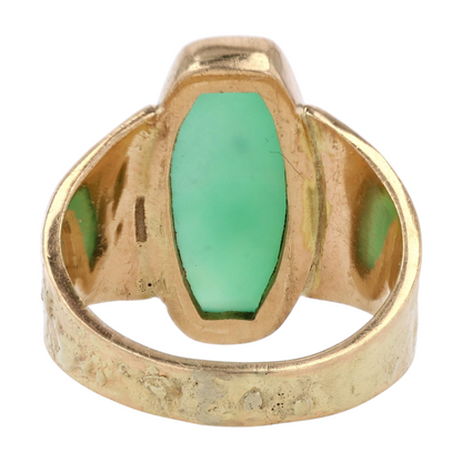 14K Yellow Gold Chrysoprase Fashion Ring