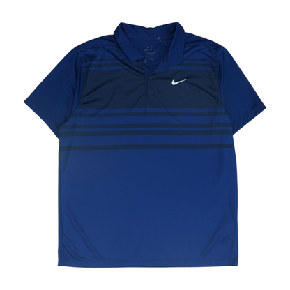 Blue Striped Short Sleeve Polo