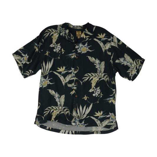 Navy Floral Short Sleeve Button Down