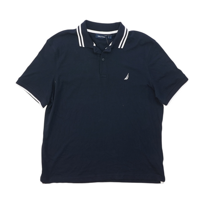 Navy Solid Short Sleeve Polo