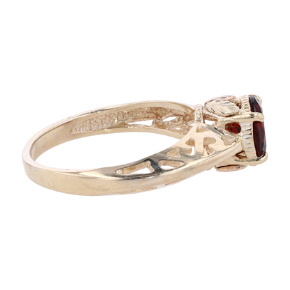 10K Yellow Gold Garnet Fashion Ring