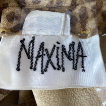 Vintage Animal-Print Short Sleeve Blouse