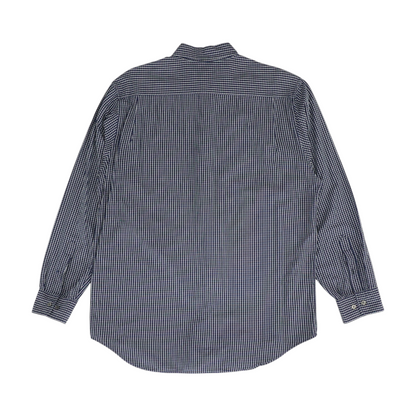 Navy Check Long Sleeve Button Down