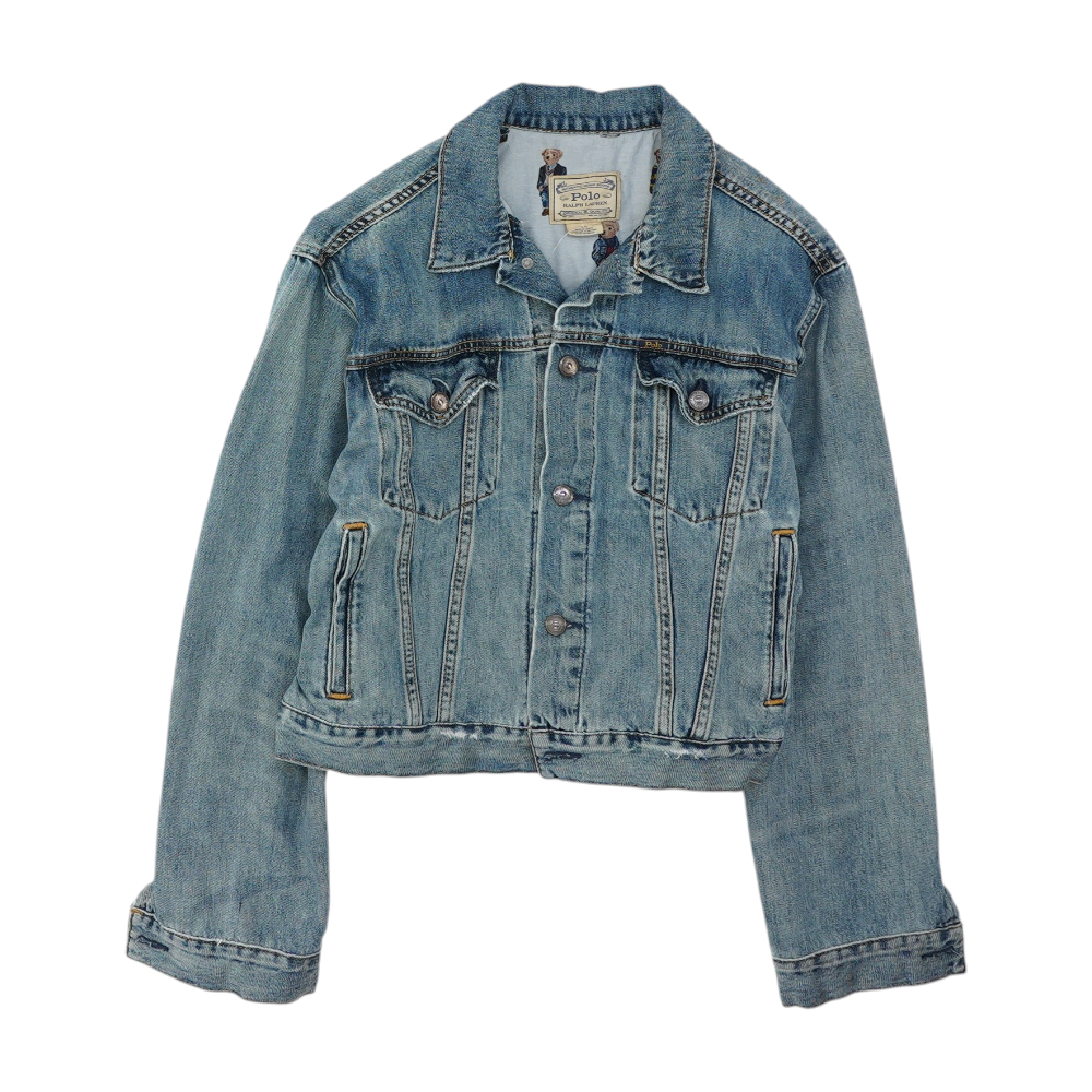 Blue Solid Denim Jacket