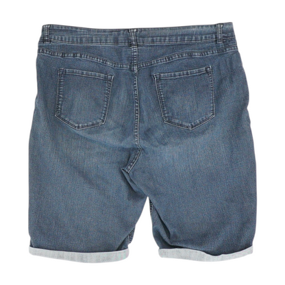 Navy Plus Solid Denim Shorts