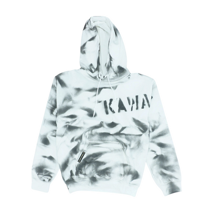 White Print Hoodie Pullover