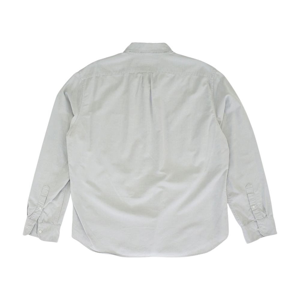 Gray Solid Long Sleeve Button Down
