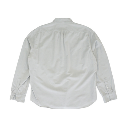 Gray Solid Long Sleeve Button Down