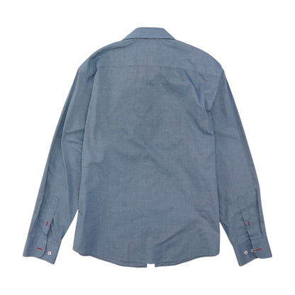 Navy Solid Long Sleeve Button Down