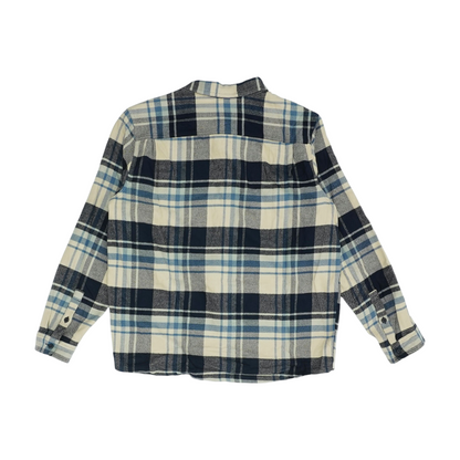 Beige Plaid Flannel Button Down