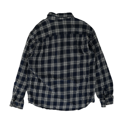 Navy Plaid Flannel Button Down