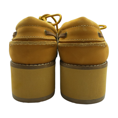 Tan Lace-Up Flats