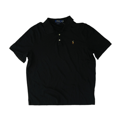 Black Solid Short Sleeve Polo