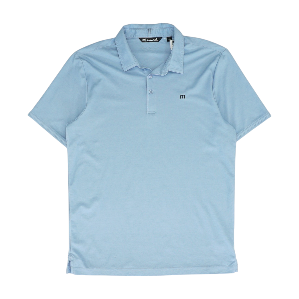 Blue Solid Short Sleeve Polo