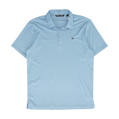 Blue Solid Short Sleeve Polo