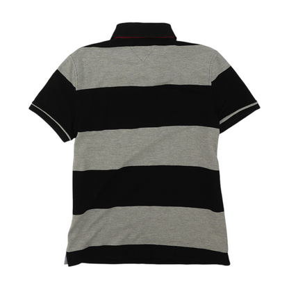 Black Striped Short Sleeve Polo