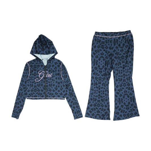 Gray Animal Print Active Set