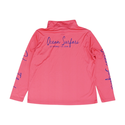Pink Solid 1/4 Zip Pullover