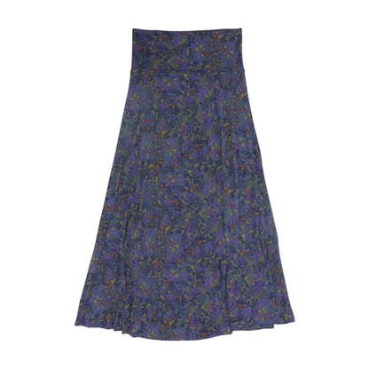 Gray Floral Maxi Skirt