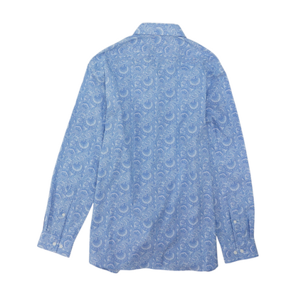 Blue Paisley Long Sleeve Button Down