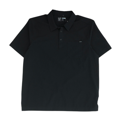 Black Solid Short Sleeve Polo