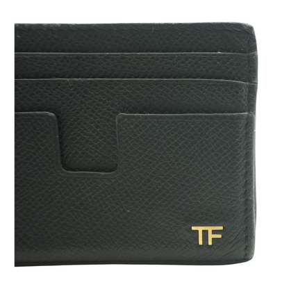Black Small Grain Leather Cardholder