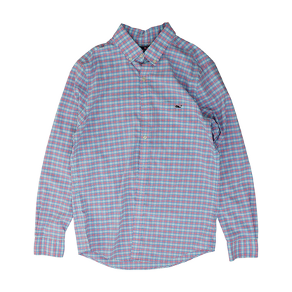 Blue Check Long Sleeve Button Down