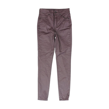 Burgundy Solid Five Pocket Pants