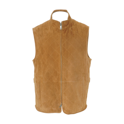 Tan Crown Essex Quilted Suede Vest