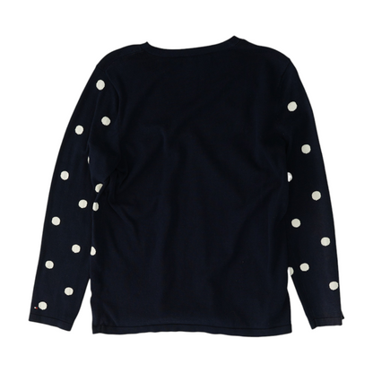 Navy Polka Dot Pullover Sweater