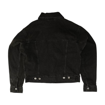 Black Solid Denim Jacket