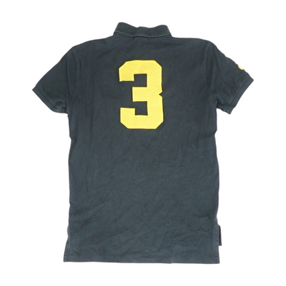 Black Solid Short Sleeve Polo