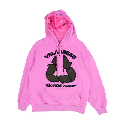 Pink Solid Hoodie Pullover