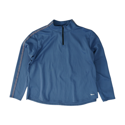 Blue Solid 1/4 Zip Pullover