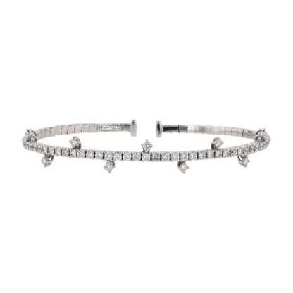 1 3/8 ctw 18K White Gold Cuff Bracelet